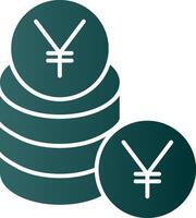 Yen Glyph Gradient Icon vector