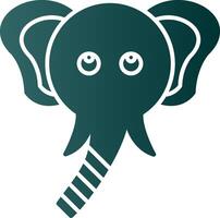elefante glifo degradado icono vector