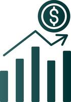 Stock Market Glyph Gradient Icon vector