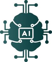 Artificial Intelligence Glyph Gradient Icon vector