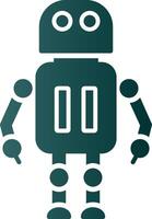 icono de gradiente de glifo de robot vector