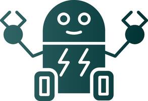 Cyborg Glyph Gradient Icon vector