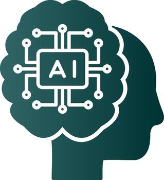 Artificial Intelligence Glyph Gradient Icon vector