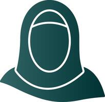 hijab glifo degradado icono vector
