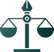 Justice Scale Glyph Gradient Icon vector