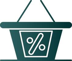 icono de gradiente de glifo de cesta de compras vector