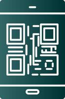Qr Code Glyph Gradient Icon vector