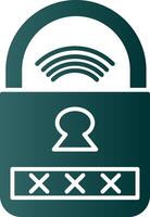 Smart Lock Glyph Gradient Icon vector