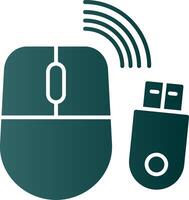 Wireless Mouse Glyph Gradient Icon vector