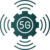 5G Glyph Gradient Icon vector