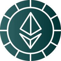 Ethereum Coins Glyph Gradient Icon vector