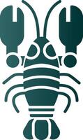 Lobster Glyph Gradient Icon vector