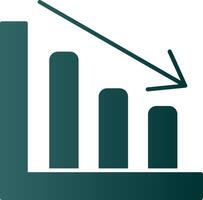 Line chart Glyph Gradient Icon vector