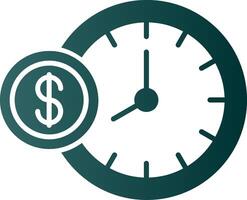 Time Is Money Glyph Gradient Icon vector