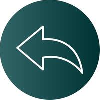 Previous Glyph Gradient Icon vector