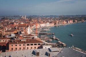 Venecia, Italia aéreo ver paisaje urbano - verano colección de veneciano hoteles y restaurantes foto