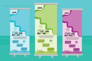 Business roll up set, standee design, banner template, vector