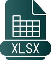 Xlsx Glyph Gradient Icon vector