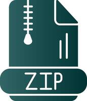 Zip Glyph Gradient Icon vector