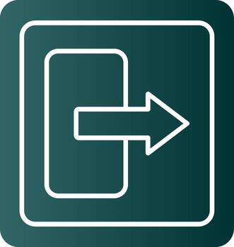 Iniciar sesión fuera glifo degradado icono vector