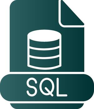 Sql Glyph Gradient Icon vector