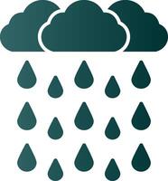 Heavy Rain Glyph Gradient Icon vector