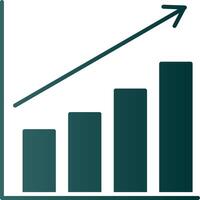 Bar Chart Glyph Gradient Icon vector