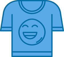 T shirt Blue Line Filled Icon vector