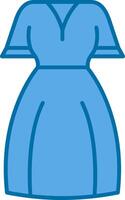 Women dress Blue Line Filled Icon vector