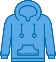 Hoodie Blue Line Filled Icon vector