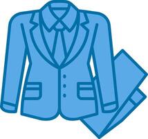 negocio traje azul línea lleno icono vector