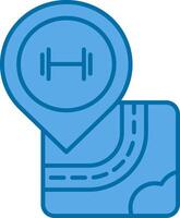 Gym Blue Line Filled Icon vector