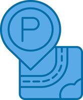 Parking Blue Line Filled Icon vector