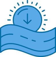 Sunset Blue Line Filled Icon vector