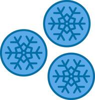 Snowball Blue Line Filled Icon vector