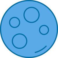 Moon Blue Line Filled Icon vector