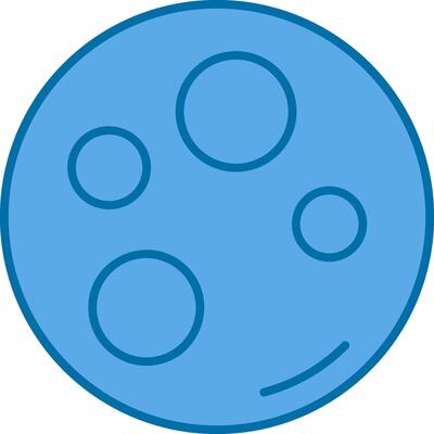 Moon Blue Line Filled Icon