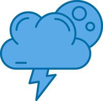 Forecast Blue Line Filled Icon vector