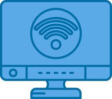 Wifi Blue Line Filled Icon vector