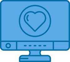 Heart Blue Line Filled Icon vector