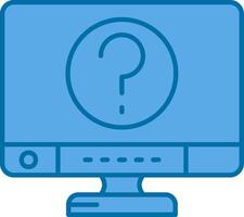 Question Blue Line Filled Icon vector