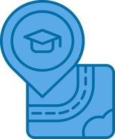 University Blue Line Filled Icon vector