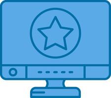 Star Blue Line Filled Icon vector