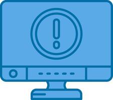 Error Blue Line Filled Icon vector