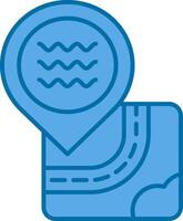 Pool Blue Line Filled Icon vector