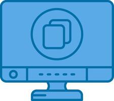 Copy Blue Line Filled Icon vector