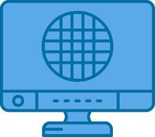 Grid Blue Line Filled Icon vector