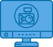 Camera Blue Line Filled Icon vector