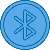 Bluetooth azul línea lleno icono vector