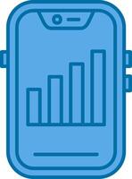 Signal Blue Line Filled Icon vector